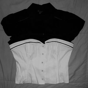 bebe Womens Black/White top